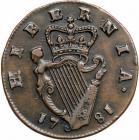 1781 Counterfeit Irish Halfpenny VF35 - 2