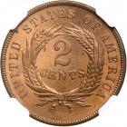 1869 Two Cents. NGC MS63 - 2