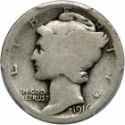 1916-D Mercury Dime. PCGS AG3