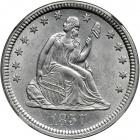 1857 Liberty Seated Quarter Dollar. NGC MS61