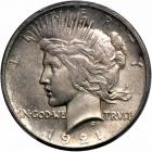 1921 Peace Dollar. PCGS MS63