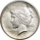 1921 Peace Dollar. PCGS MS63