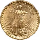 1908 $20 St. Gaudens. No motto. NGC MS61