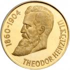 Israel. Theodor Herzl, Privately issued gold medal, 1960. BU