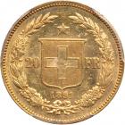 Switzerland. 20 Francs, 1891-B. PCGS MS62 - 2