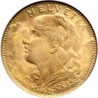 Switzerland. 10 Francs, 1922-B. NGC MS67