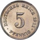 Germany. Proof 5 Pfennig, 1911-D. PCGS PF64 - 2