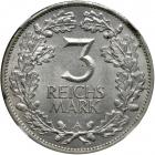 Germany. 3 Reichsmark, 1925-A. NGC MS63 - 2