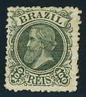 Brazil, 1881, Emperor Pedro (Small Head), 100r olive green