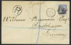 British Honduras, 1891, 15(r) on 6¢ on 3d blue, 1893 registered single franking