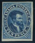 Canada, 1855, Jacques Cartier, 10d blue, thick paper