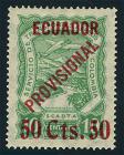 Ecuador, 1928, '50cts.50' surcharge on 10c green