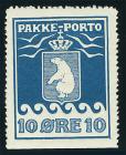 1910, parcel post 10 õre blue