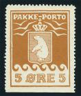 1910, parcel post 5 õre light red brown