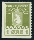 1915, parcel post 1 öre olive green, Thiele II, perf 11.5 (2 sides)