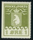 1915, parcel post 1 öre olive green, Thiele II, perf 11.5 (3 sides)