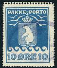 1910, parcel post 10 öre, reperfed 11.5 on top