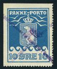 1910, parcel post 10 öre blue, Thiele I, perf 12.25 (2 sides)