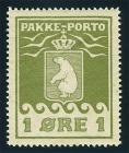 Parcel Post, 1905, 1 öre olive green, Thiele 1, perf 12.25