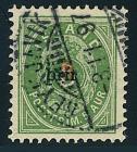 1897, small "þrir/3" on 5a green, perf 12.75