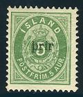1897, large "þrir" on 5a green, perf 12.75