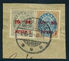 1902-03, "I GILDI" 6a gray & 25 blue & black, red overprints inverted, on piece