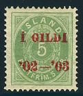 1902, 5a green, red "I GILDI", perf 14x13.5
