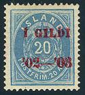 1902, 20a blue, red "I GILDI", perf 14x13.5, inverted watermark