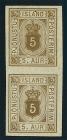 Official, 1878, 5a brown, imperf pair
