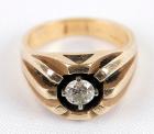 Gent's Diamond, 14K Yellow Gold Ring