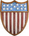 Handcarved Patriotic Shield From a U.S. Navy Frigate, c. 1812