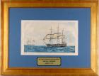 Vintage Litho of the USS Constitution and the HMS Guerrière