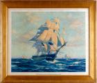 Vintage Litho of USS Constitution by Gordon Grant