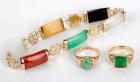 Collection of Jade, Yellow Gold Jewelry