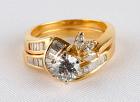 Lady's Diamond, 18K Yellow Gold Wedding Ring Set