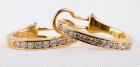 Diamond, 14K Yellow Gold Hoop Style Earrings