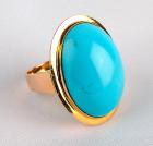 Lady's Turquoise, 14K Yellow Gold Ring