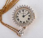 Mathey Tissot Diamond, 14K Yellow Gold Pendant Watch & Chain