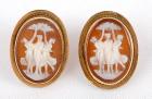 Cameo, 14K Yellow Gold Earrings