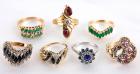 Collection of Diamond & Colored Stone Gold Lady's Rings