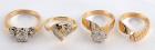 Collection of Lady's Diamond, Yellow Gold Rings