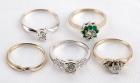 Collection of Lady's Diamond, White Gold Rings