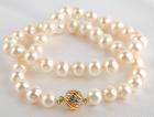 Cultured Pearl, 14K Yellow Gold, Diamond Necklace