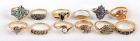 Collection of Colored Stone, Diamond, Yellow Gold & Metal Lady's Rings