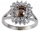 Lady's Fancy & Colorless Diamond, 18K White Gold Ring