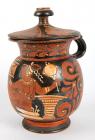 Apulian. Red Figure Kothon or Lidded Oinochoe by Patera Painter Type VIII, ca. 330 BC