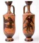 WITHDRAWN - Athenian. Black Figure Lekythos of Herakles and Centaur, ca. 600 BC