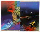 1999, Buzz Aldrin & Peter Max signed Apollo 11 posters (x2) - 2