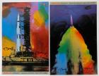 1999, Buzz Aldrin & Peter Max signed Apollo 11 posters (x2)