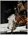 1980s, Buzz Aldrin signed lunar surface color photos (x4)